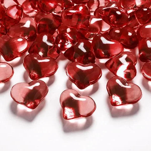 CONFETTIS CRYSTAL EN FORME DE COEUR ROUGE