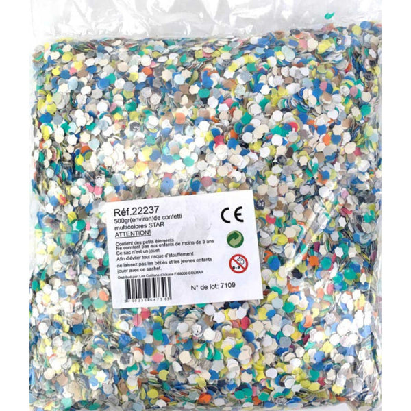BAG 500 GRAMS MULTICOLOR CONFETTI