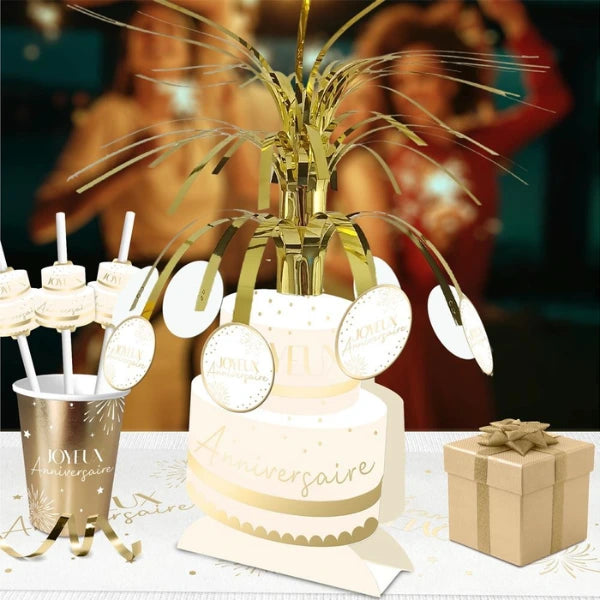 CHIC GOLD ANNIVERSARY CENTERPIECE