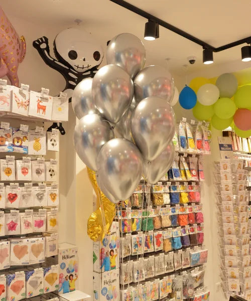 BOUQUET OF 10 SHINY LATEX BALLOONS 33CM | GOLD/SILVER/ROSE GOLD