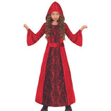 déguisement chaperon rouge fille Halloween avec tunique à capuche rouge et ceinture