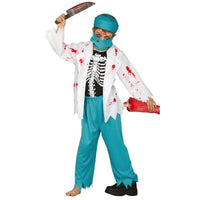déguisement chirurgien zombie garçon Halloween avec masque et t-shirt ensanglanté