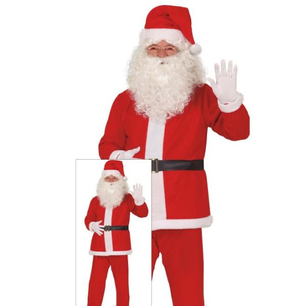 costume Père Noël adulte complet avec barbe blanche