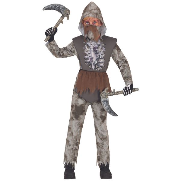 déguisement squelette ninja garçon Halloween avec capuche et masque