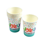 SET OF 6 25CL HAPPY CONFETTIS CARDBOARD CUPS