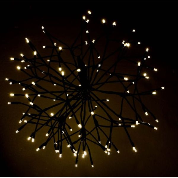 guirlande LED câble noir blanc chaud 10 m