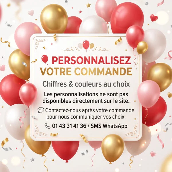 BOUQUET BALLON CHIFFRE ANNIVERSAIRE AVEC SOCLE EN LATEX