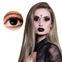 Lentilles Halloween noires intégrales pour regard démoniaque et mystérieux