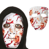 Masque sanglant blanc adulte Halloween avec éclaboussures rouges
