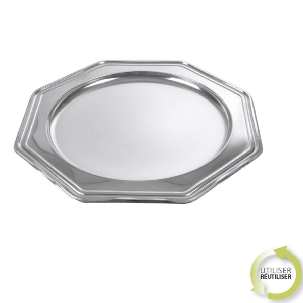 SET OF 5 RECTANGLE TRAYS 24*34CM SILVER