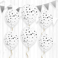 BAG OF 6 GOLDEN CONFETTI BALLOONS 45CM