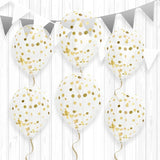 BAG OF 6 GOLDEN CONFETTI BALLOONS 45CM