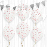 BAG OF 6 GOLDEN CONFETTI BALLOONS 45CM