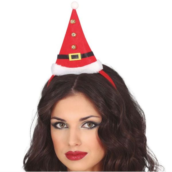 serre-tête de Noël avec mini chapeau rouge et blanc
