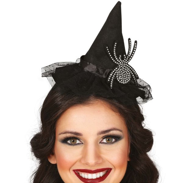SERRE-TÊTE AVEC CHAPEAU SORCIÈRE ARAIGNÉE