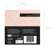 SERVIETTES 3 PLIS DOTS ROSE PAR X20 DE 33CM