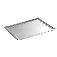 SET DE 5 PLATEAUX RECTANGLE 24*34CM ARGENT