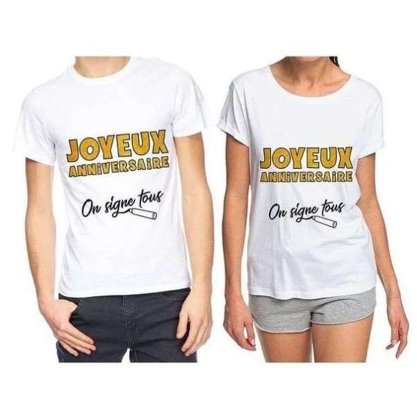 T-SHIRT A DEDICACER ANNIVERSAIRE (TAILLE M)