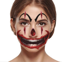 TATOUAGE VISAGE CLOWN 30 X 14 CMS