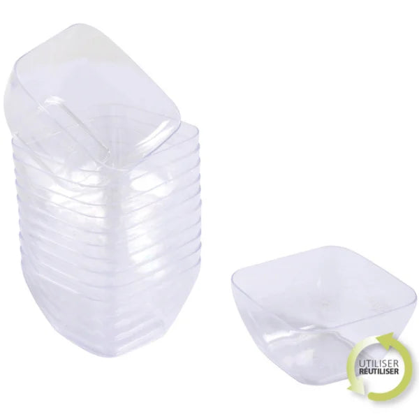 SET 6 REUSABLE PLASTIC PLATES 18CM GOLD 