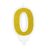 BIRTHDAY CANDLE NUMBER 0 GOLD 7CM