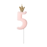 9.5CM NUMBER 5 PINK BIRTHDAY CANDLE