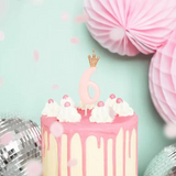 9.5CM NUMBER 6 PINK BIRTHDAY CANDLE