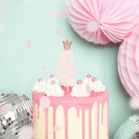 9.5CM NUMBER 8 PINK BIRTHDAY CANDLE