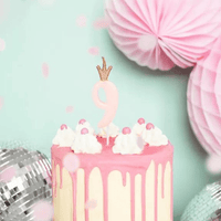 9.5CM NUMBER 9 PINK BIRTHDAY CANDLE