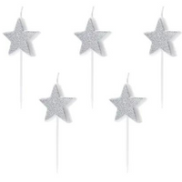 DECORATIVE CANDLES STAR ARG X5