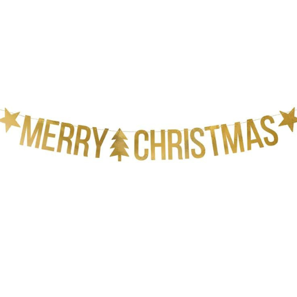 MERRY CHRISTMAS CARDBOARD GARLAND 10.5x150CM