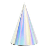 CONE PARTY HATS IRIDISCENT X6