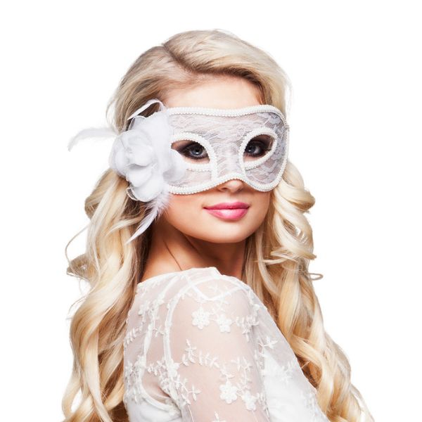 MASQUE VENITIEN DENTELLE BLANC
