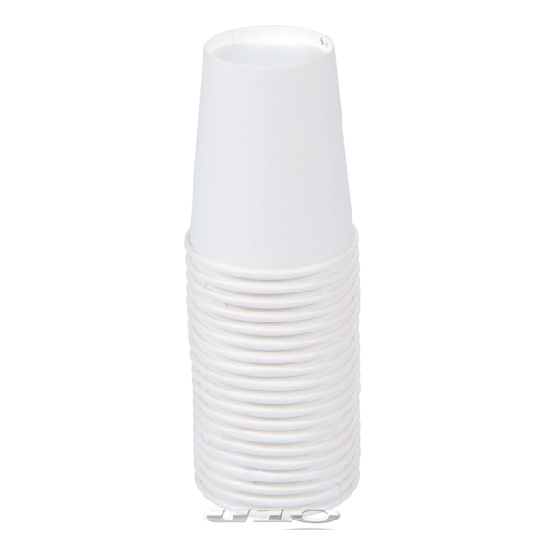 SET OF 20 WHITE CARDBOARD CUPS 23CL FESTIVE AND SUSTAINABLE TABLE DECOR