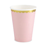 SET OF 6 LIGHT PINK PAPER CUPS 23CL - A FESTIVE AND SUSTAINABLE TABLE DECORATION