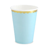 SET OF 6 LIGHT BLUE PAPER CUPS 23CL - A FESTIVE AND SUSTAINABLE TABLE DECOR