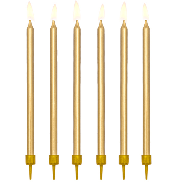 GOLD CANDLES 12.5CM X12 