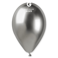 Ballon latex 33cm couleur argent brillant