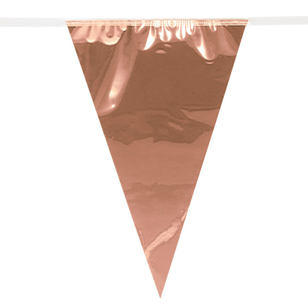 METALLIC ROSE GOLD PENNANT GARLAND 10M 
