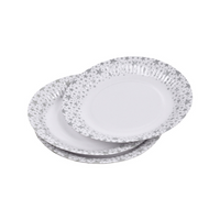 SET 6 ASSIETTES CARTON DURABLE ETOILE ARGENT 18CM