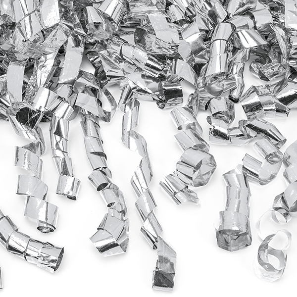 CONFETTI CANNON 40CM SILVER STREAMS