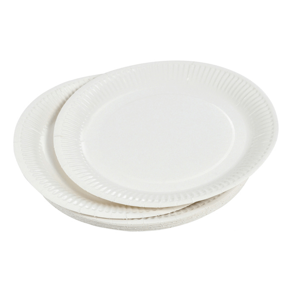 SET OF 20 DURABLE WHITE PAPER PLATES 18CM