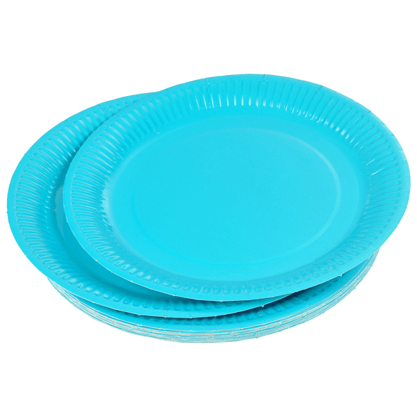 SET 20 SUSTAINABLE BLUE PAPER PLATES 18CM