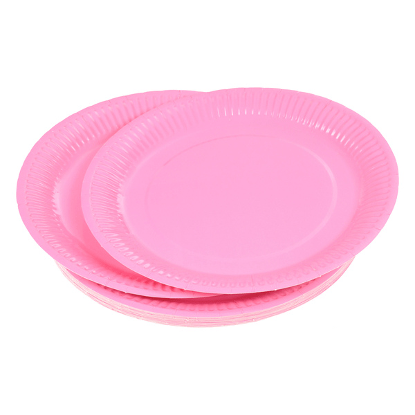 SET OF 20 SUSTAINABLE PINK PAPER PLATES 18CM 