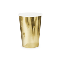 SET OF 6 GOLD CARDBOARD CUPS 23CL - A FESTIVE AND SUSTAINABLE TABLE DECORATION