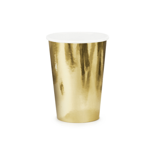 SET OF 6 GOLD CARDBOARD CUPS 23CL - A FESTIVE AND SUSTAINABLE TABLE DECORATION
