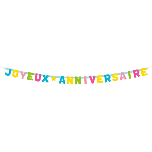 GUIRLANDE LETTRE CARTON 'JOYEUX ANNIVERSAIRE' 200CM
