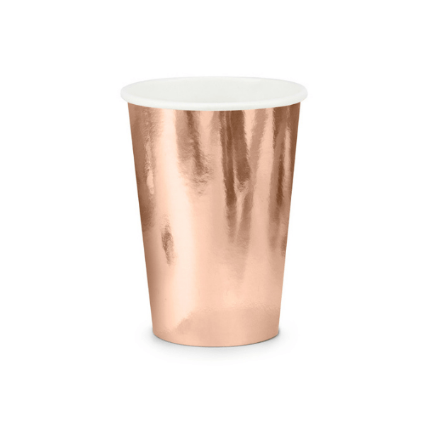 SET OF 6 PINK CARDBOARD CUPS 23CL - A FESTIVE AND SUSTAINABLE TABLE DECORATION