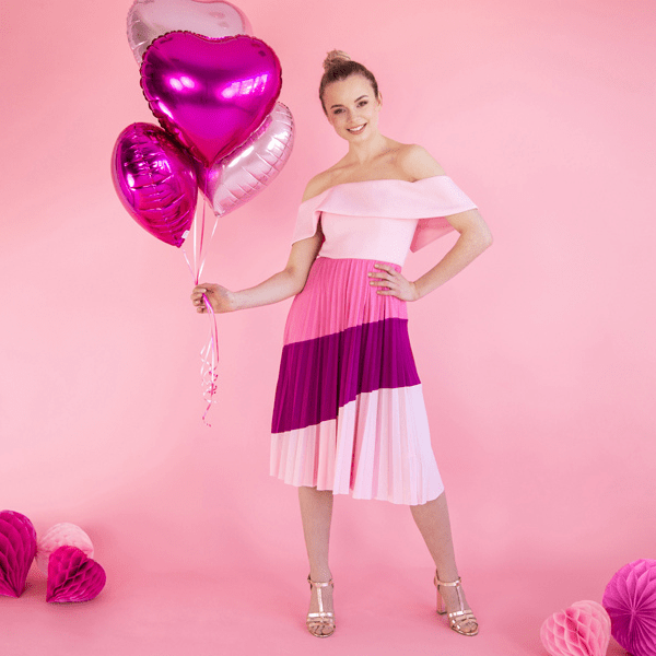 HEART BALLOON 45CM FUSCHIA