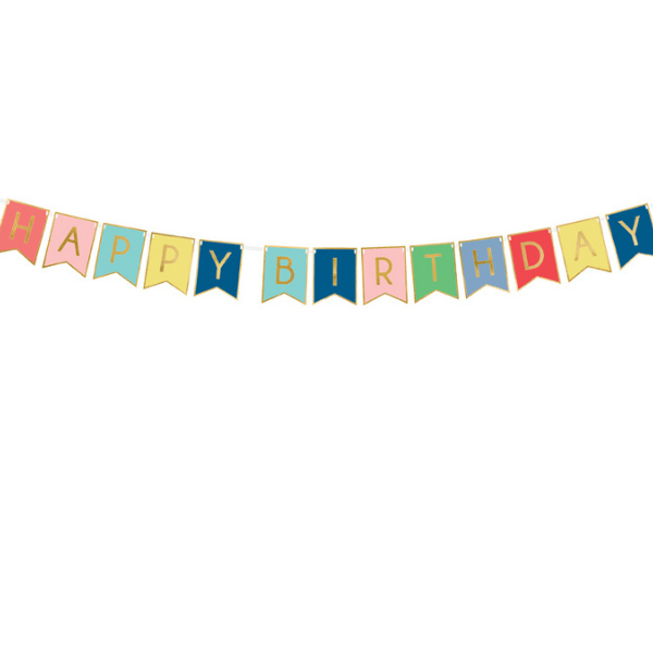 HAPPY BIRTHDAY CARDBOARD GARLAND MULTICOLOR 15 x 175CM